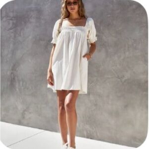 Vici White Puff Sleeve Dress
